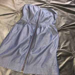 Denim strapless dress